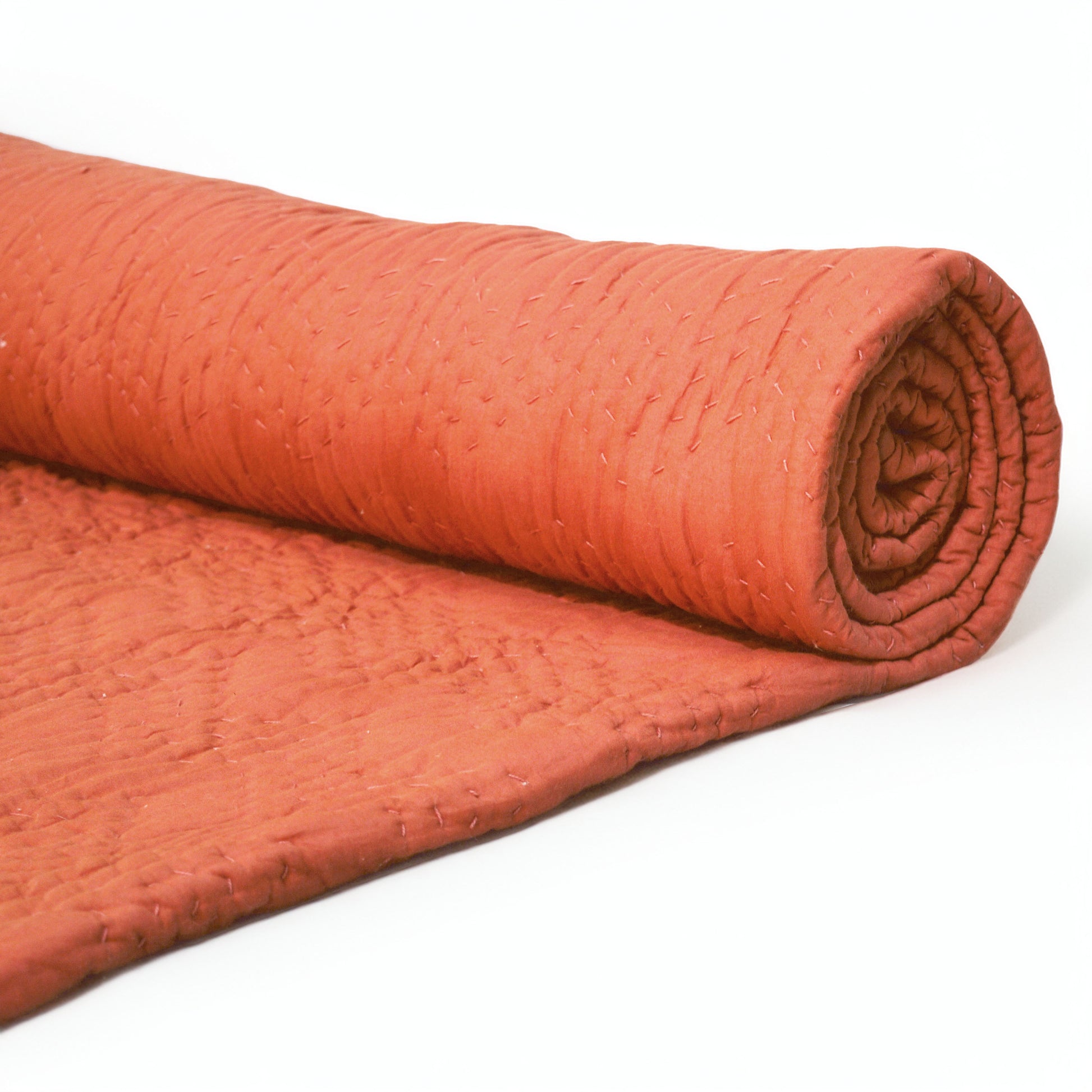 RUST Kantha quilted bed set, sizes available