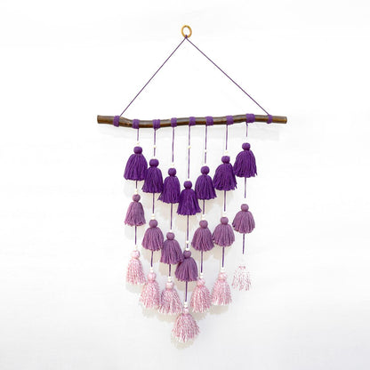 Wall art - cascade tassel wall hanging with ombre look