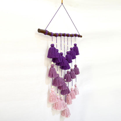 Wall art - cascade tassel wall hanging with ombre look
