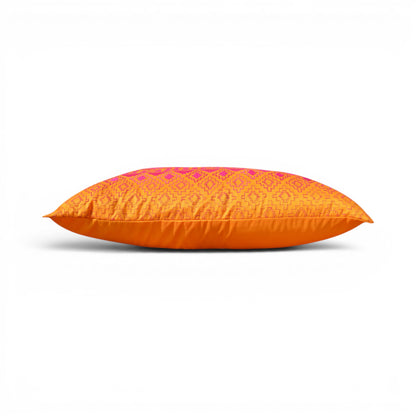 Kilim Pattern Embroidered Cushion Cover – Orange & Pink