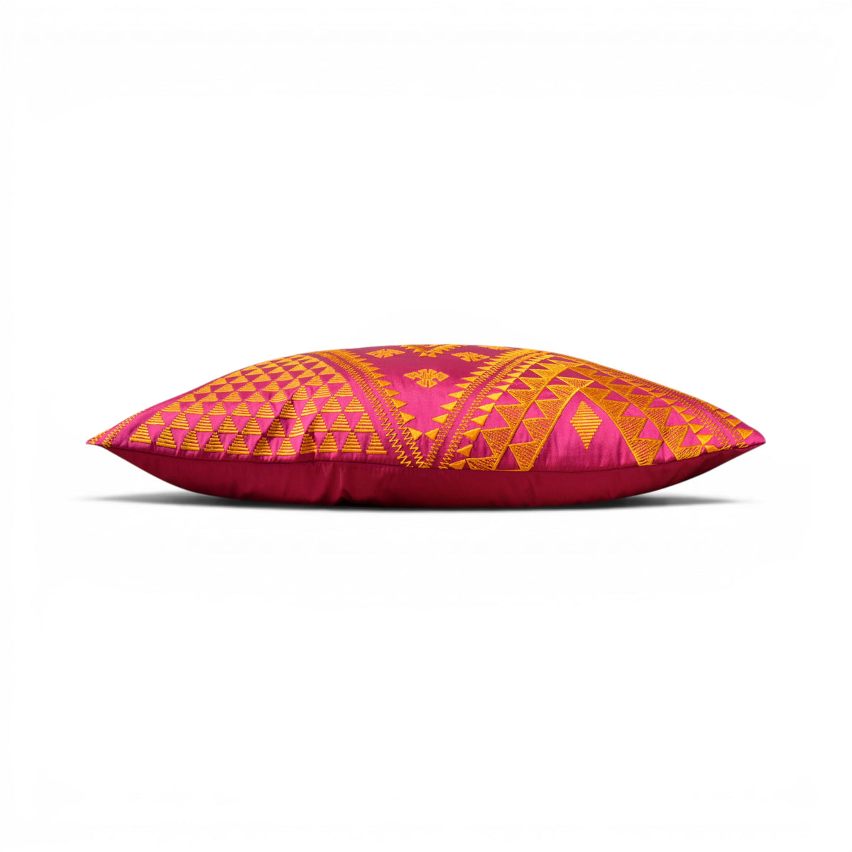 Kilim Pattern Embroidered Cushion Cover – Hot Pink & Orange