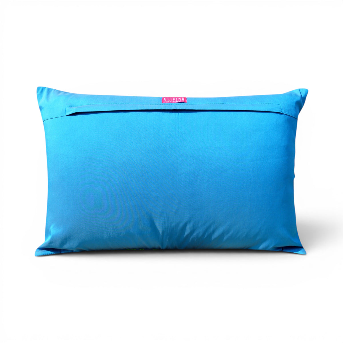 Kilim Pattern Embroidered Cushion Cover – Turquoise & Lime Green