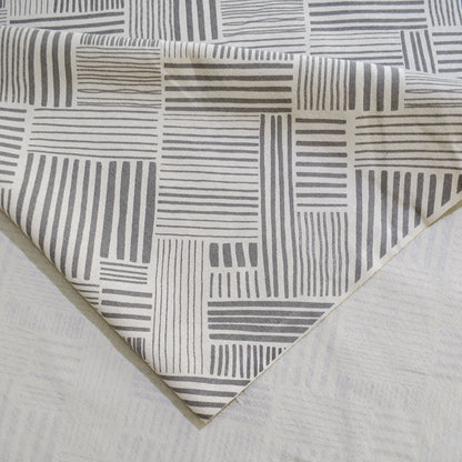 Grey Stripe print fabric, 100% cotton duck, fabric by the metre