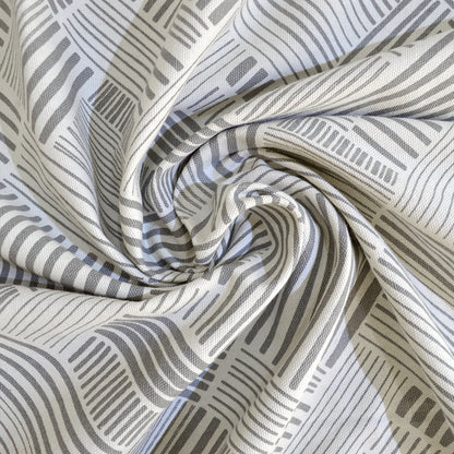 Grey Stripe print fabric, 100% cotton duck, fabric by the metre