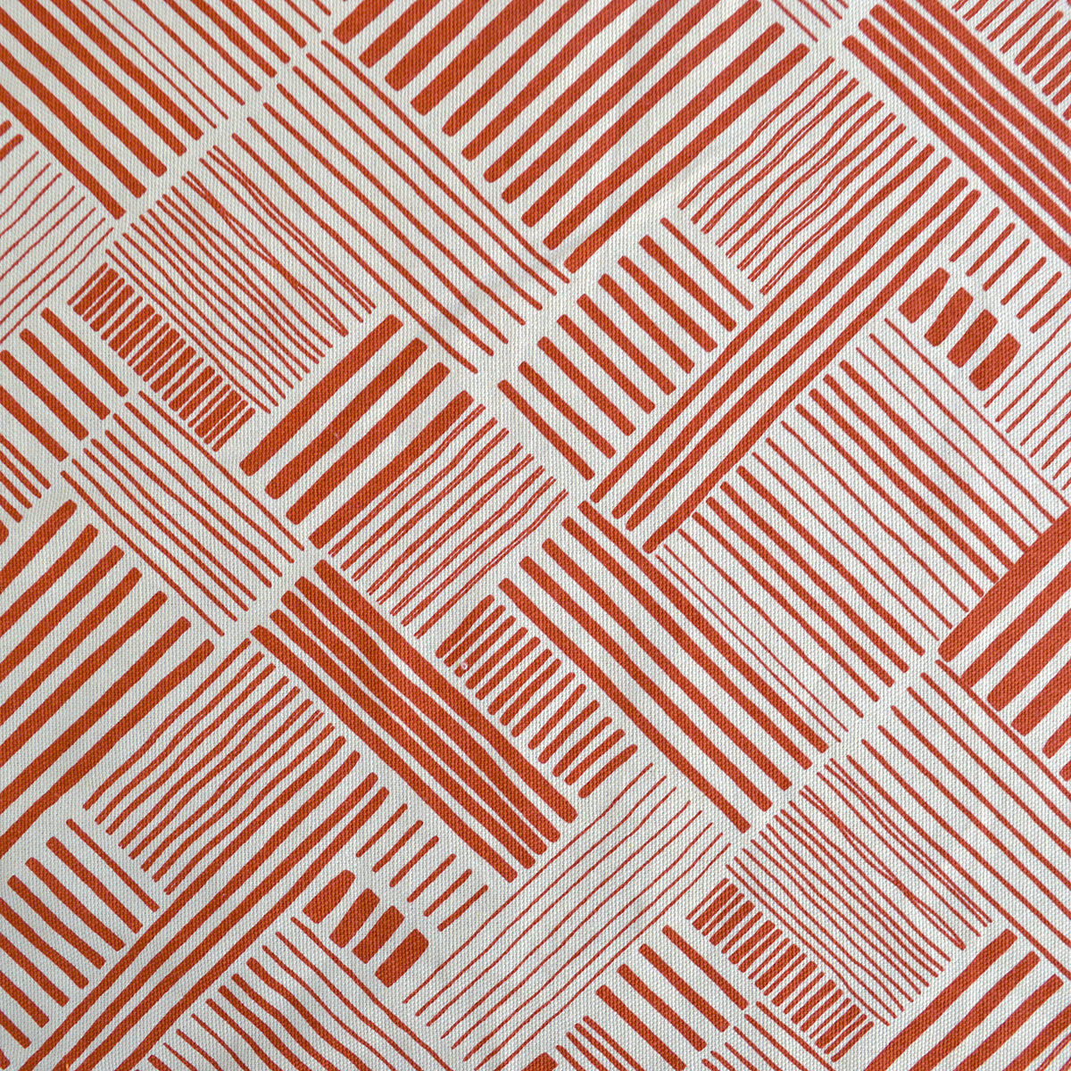 Terracotta Stripe print fabric, 100% cotton duck, fabric by the metre