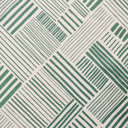 Aqua Green Stripe print fabric, 100% cotton duck, fabric by the metre