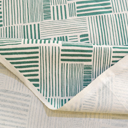 Aqua Green Stripe print fabric, 100% cotton duck, fabric by the metre