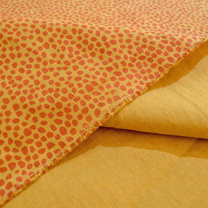 Yellow dot print fabric, 100% cotton duck, fabric by the metre