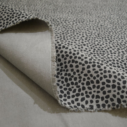 Grey dot print fabric, 100% cotton duck, fabric by the metre