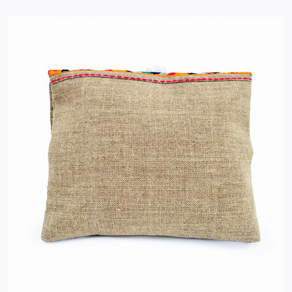Boho pouch, linen bag, kilim pattern, moroccan, foldover embroidered clutch