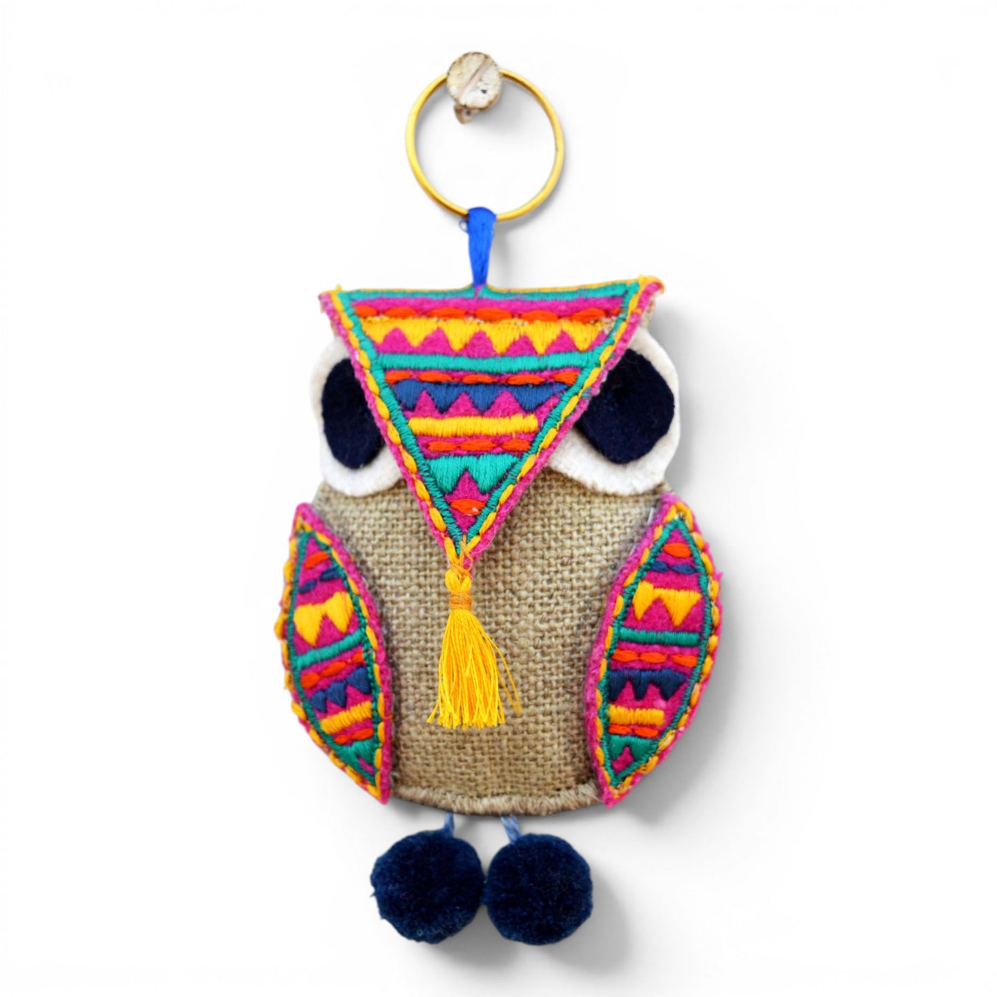 Multicolour Owl Handmade Boho Tassel Charm – Key Ring, Bag Charm & Belt Accessory - Vliving