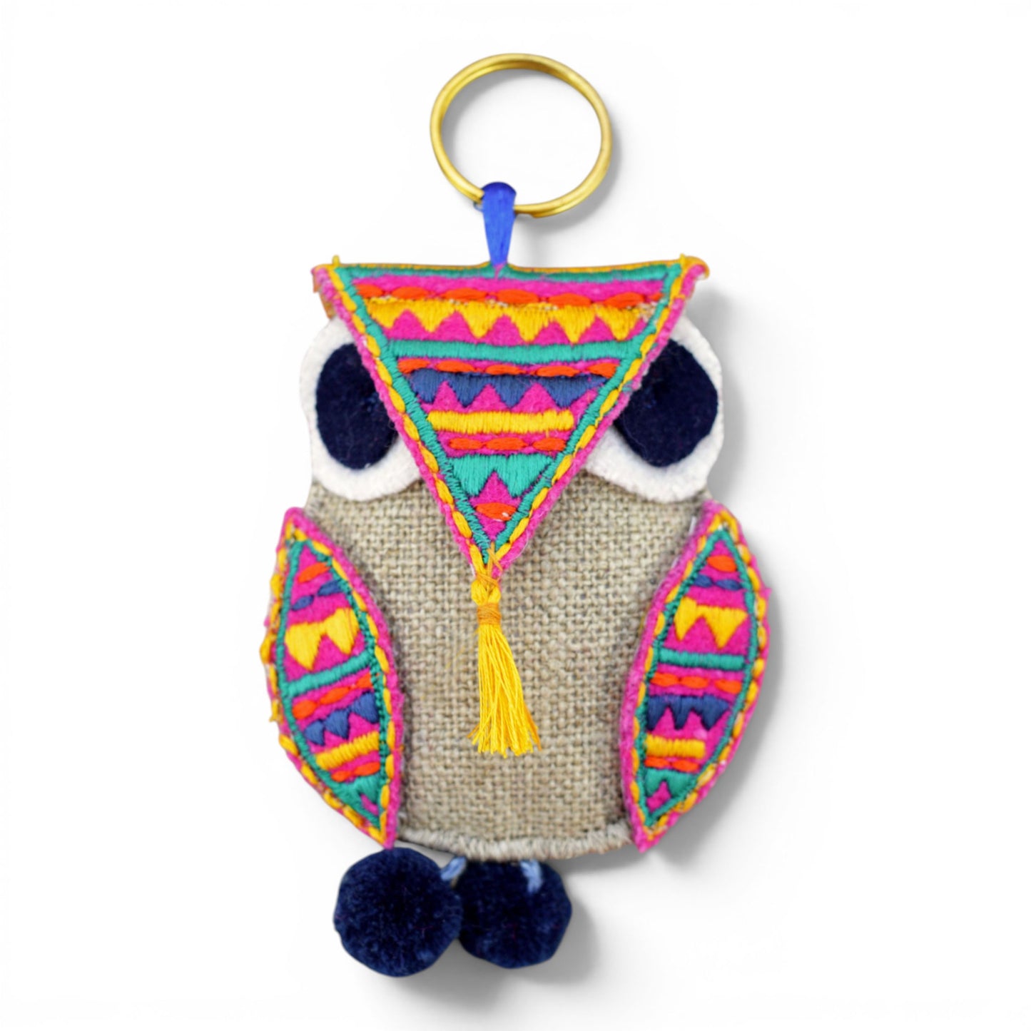 Multicolour Owl Handmade Boho Tassel Charm – Key Ring, Bag Charm & Belt Accessory - Vliving
