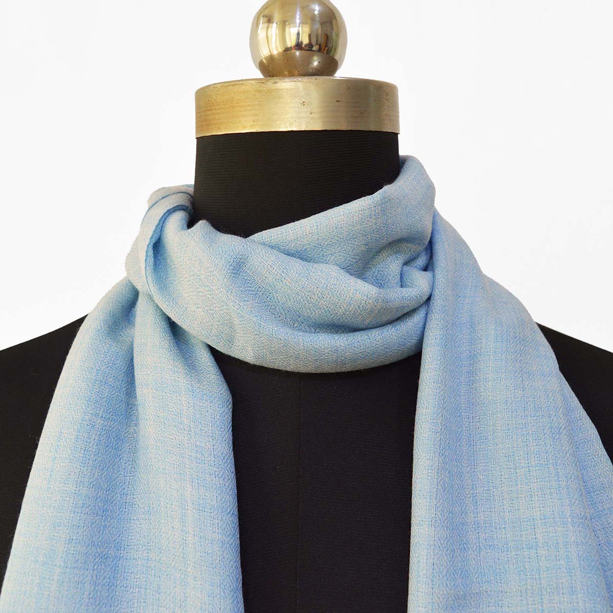 POWDER BLUE fine wool scarf women/men, solid colour, reversible, fashion shawl or stole or wrap, unisex