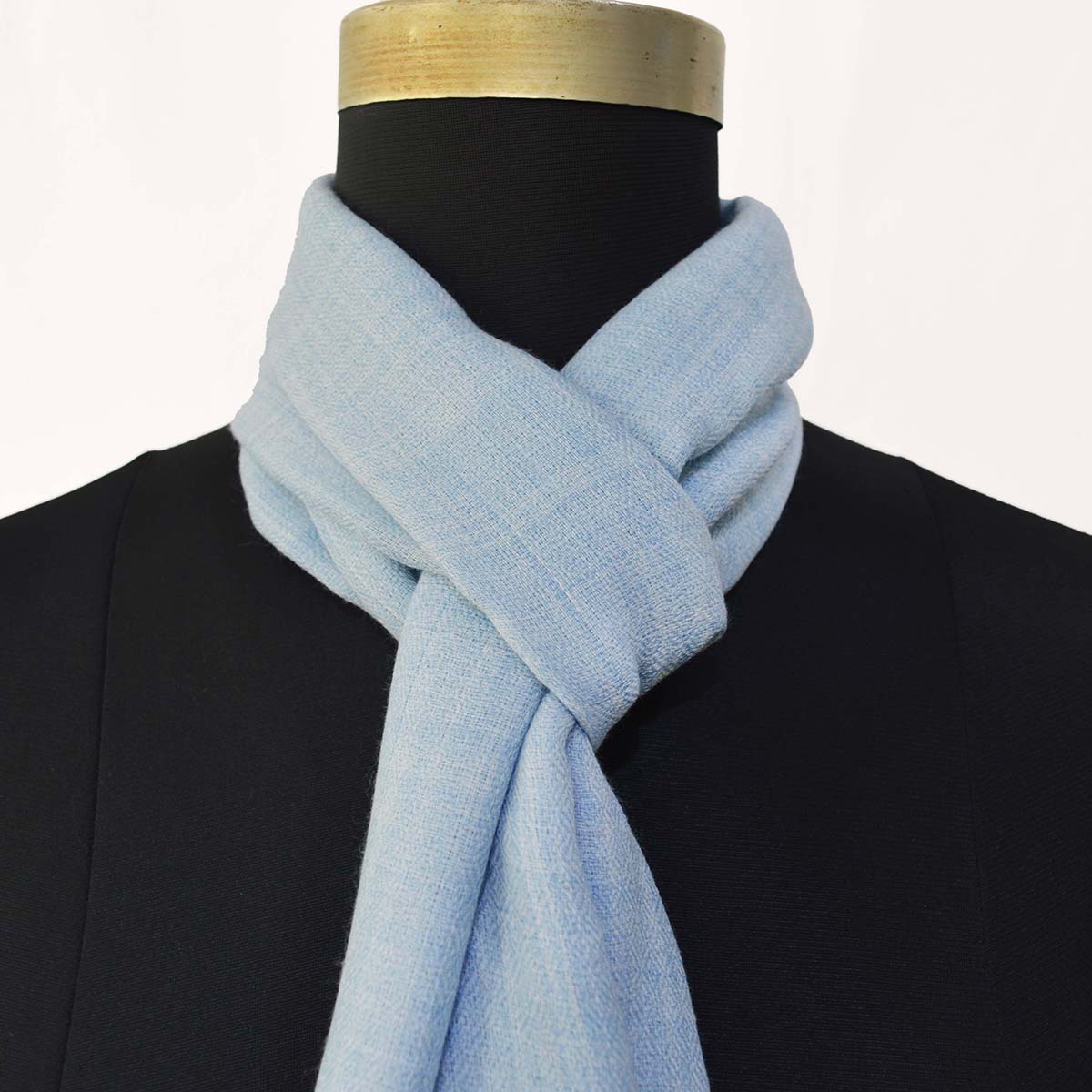 POWDER BLUE fine wool scarf women/men, solid colour, reversible, fashion shawl or stole or wrap, unisex