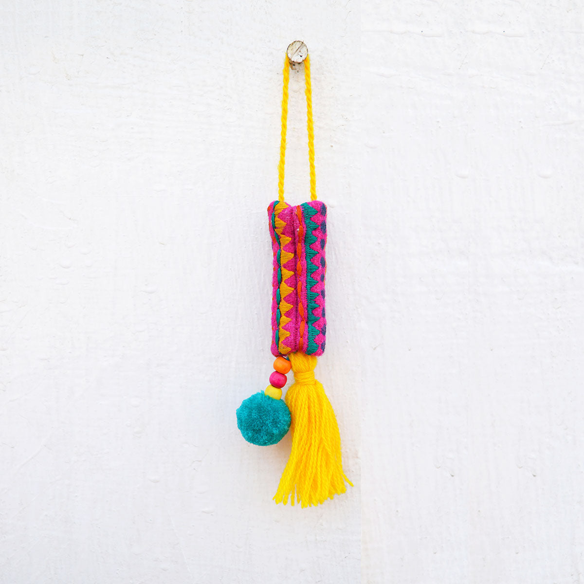 Multicolor tassel, handmade, boho bag charm, size 7 inches or 18 cms