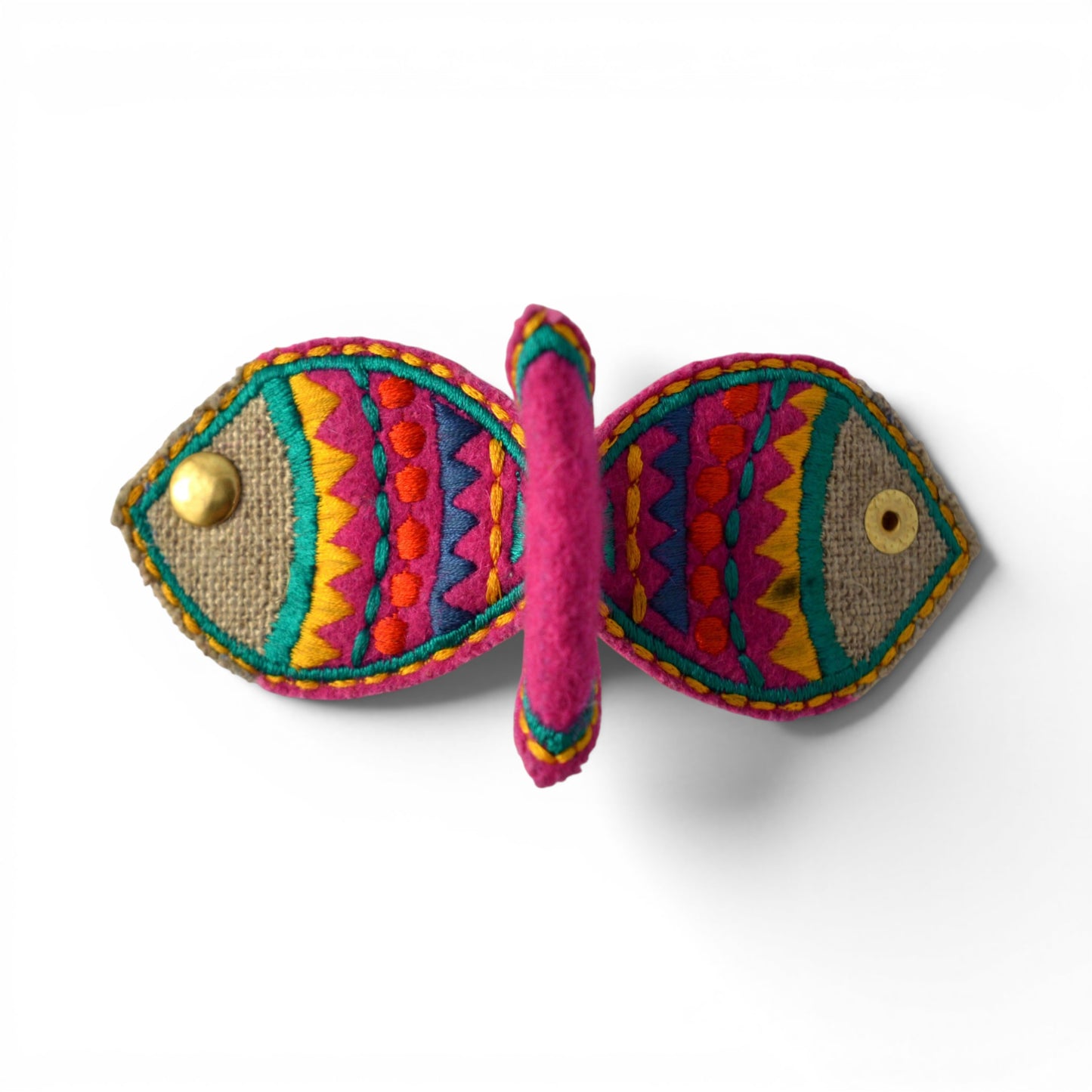Fish-Shaped Boho Cable & Wire Holder | Handmade Linen & Felt | Desk Organiser
