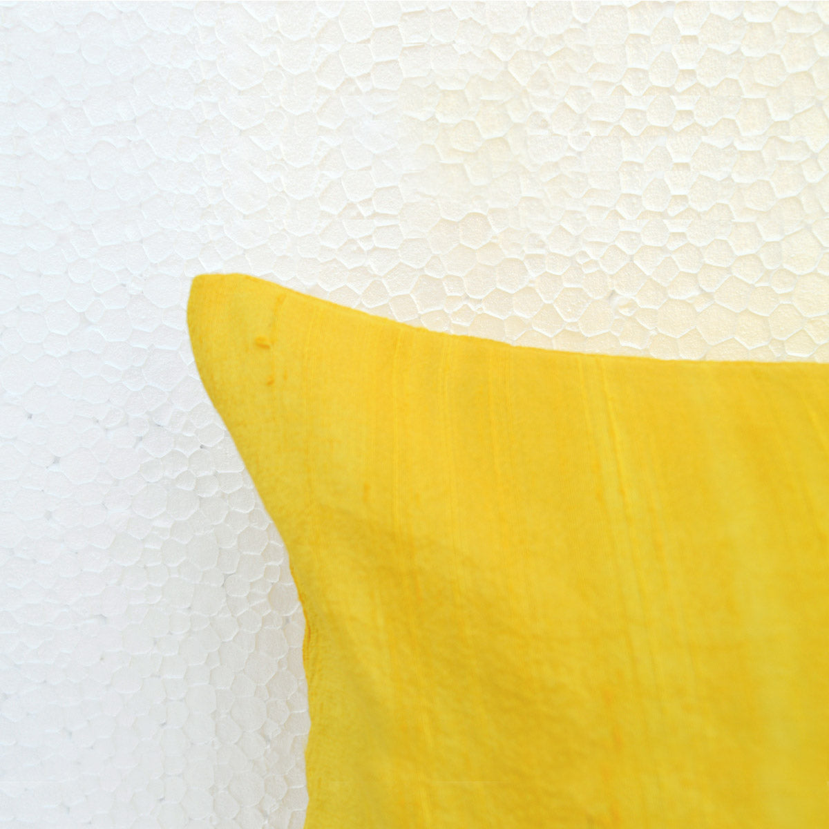 Yellow solid pure silk pillow cover, sizes available