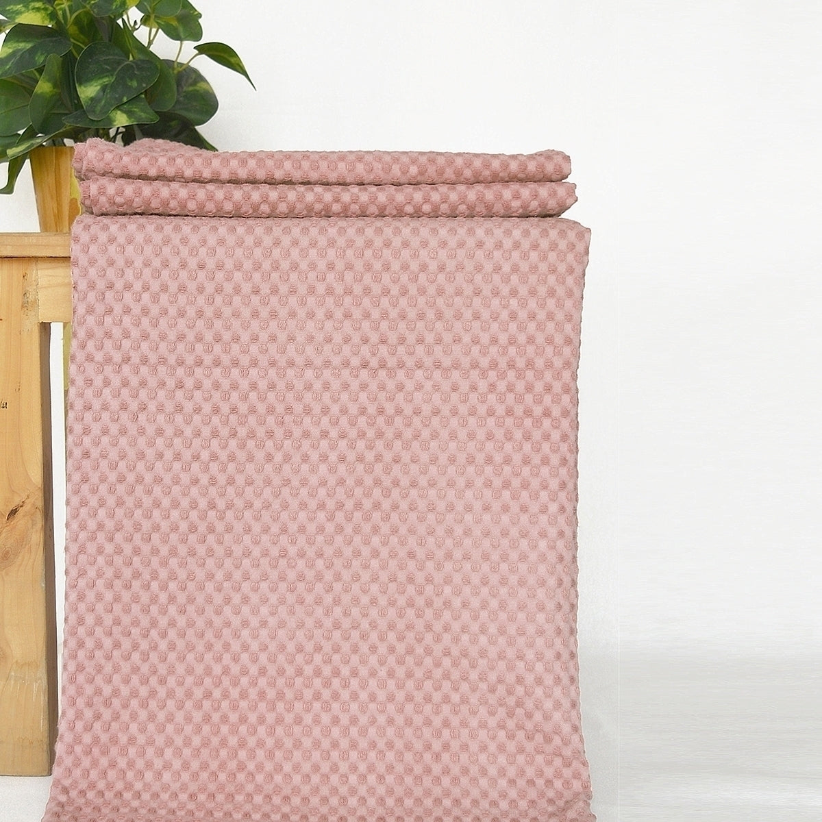 Old Rose colour waffle Throw blanket 100 cotton 50X60 inches