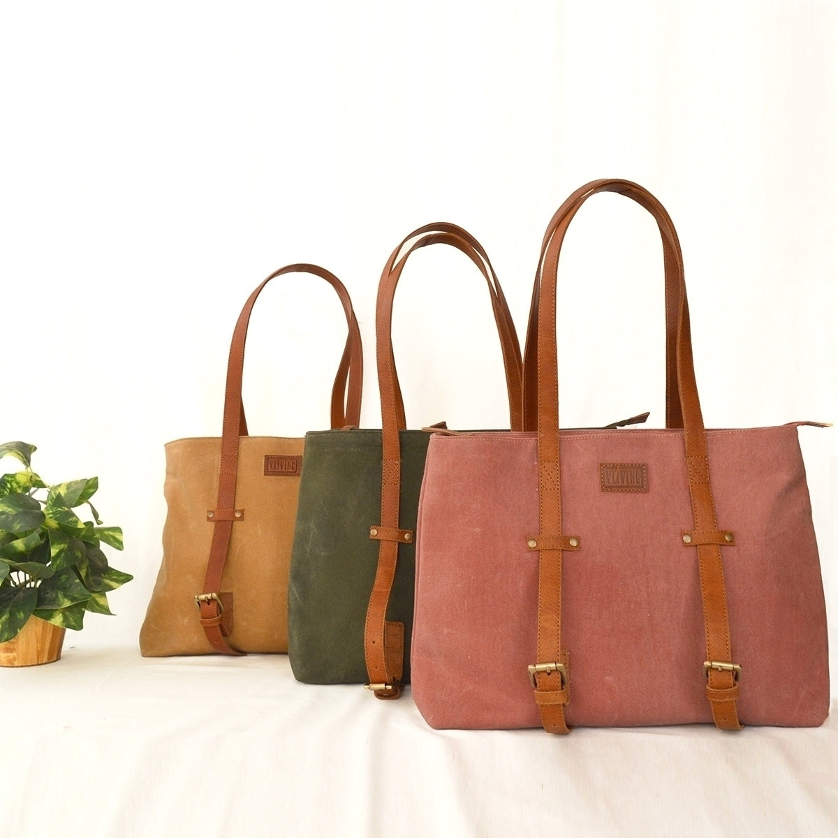 Olive cheap leather tote