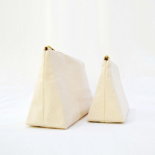 Home Essentials - Set of 2 cotton canvas Nesting pouches