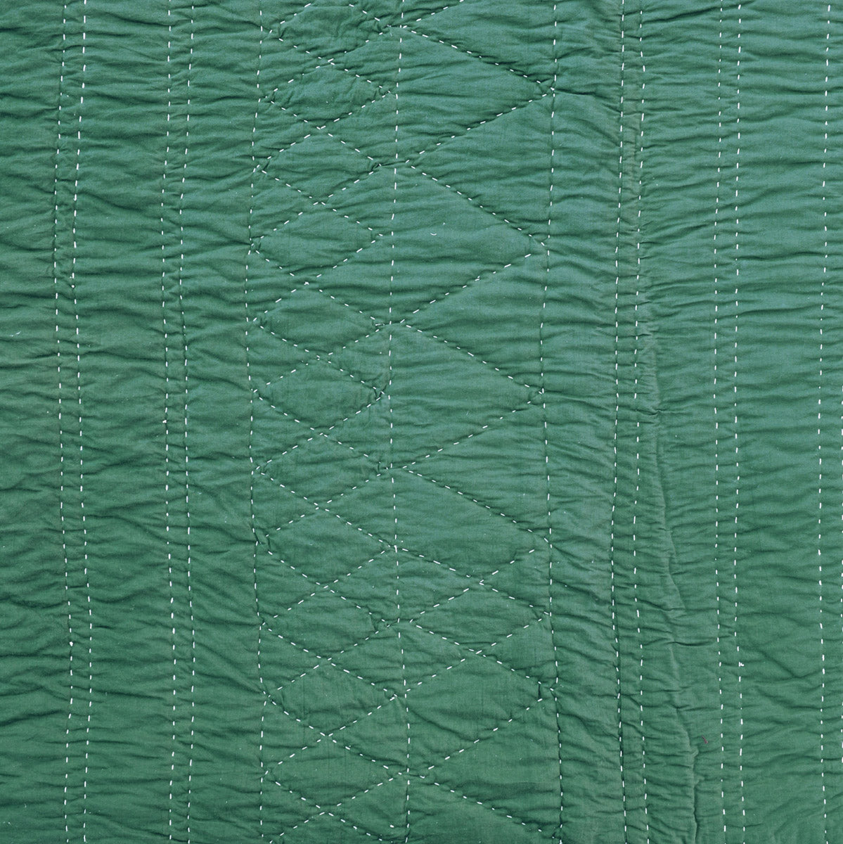 Aztec, Tropical Green, cotton kantha quilt