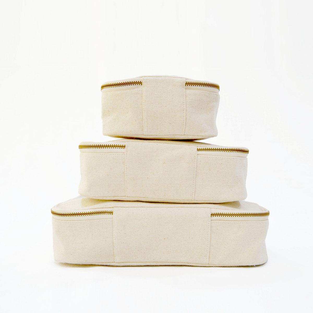 Home Essentials - Set of 3 nesting boxes in cotton canvas
