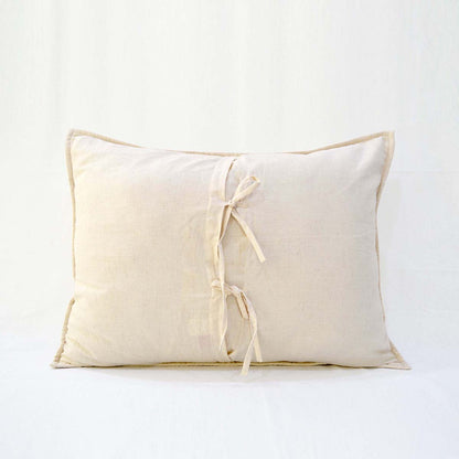 PILLOW SHAM - Beige cotton linen fabric with stripe pattern quilting, Sizes available