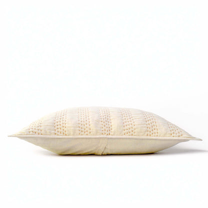 QUILTED BED SET - Beige cotton linen fabric with stripe pattern quilting, Sizes available