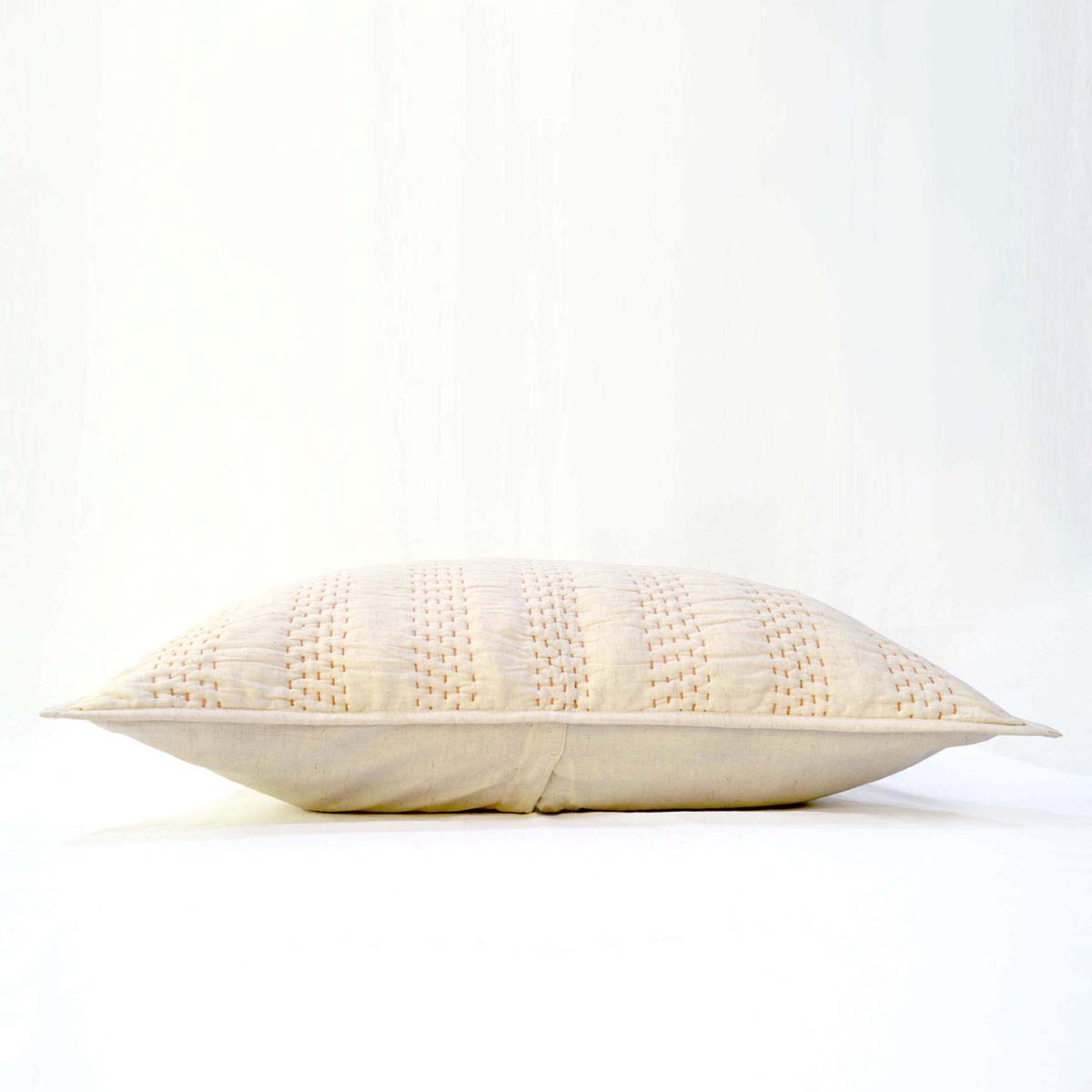 PILLOW SHAM - Beige cotton linen fabric with stripe pattern quilting, Sizes available