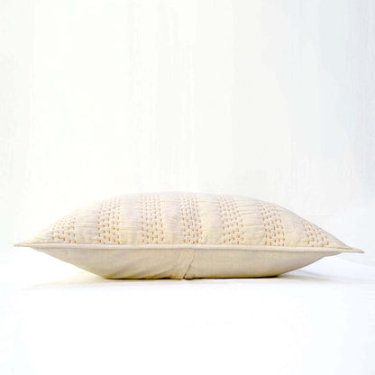 PILLOW SHAM - Beige cotton linen fabric with stripe pattern quilting, Sizes available