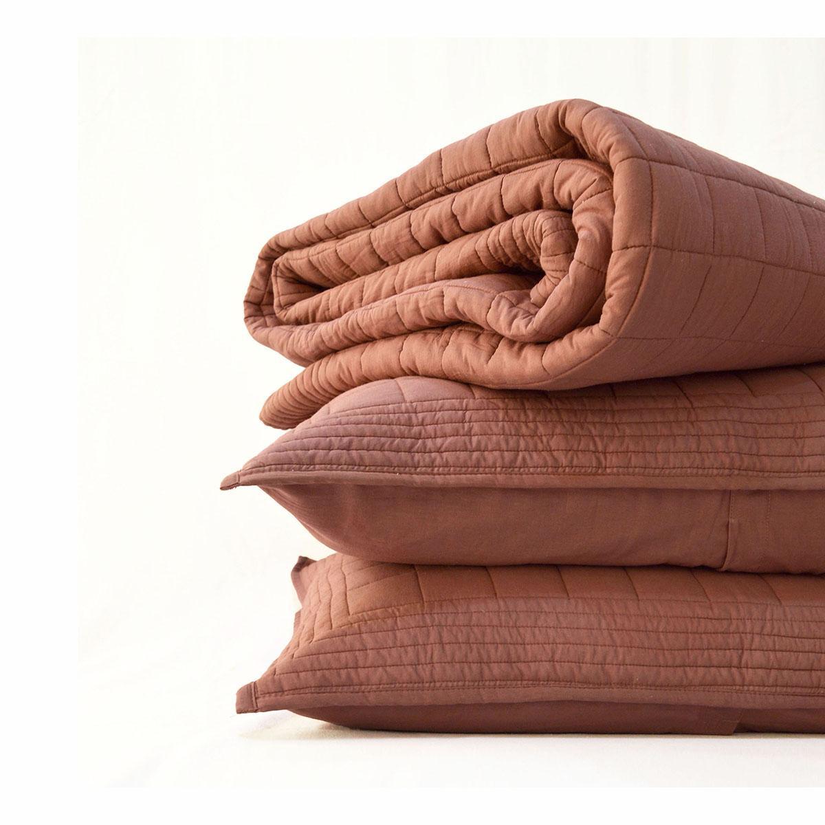 CLAY BROWN cotton Quilted - sets, quilts and pillow cases, Sizes available