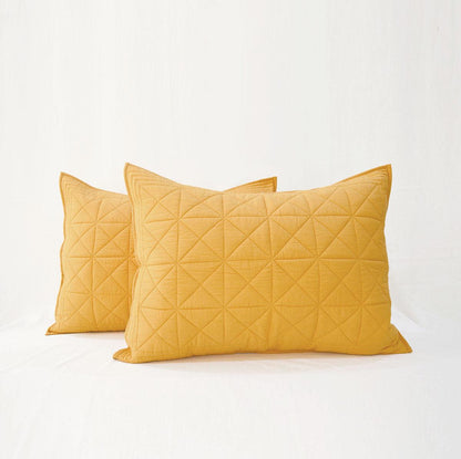 MUSTARD cotton Quilted pillow case, Sizes available