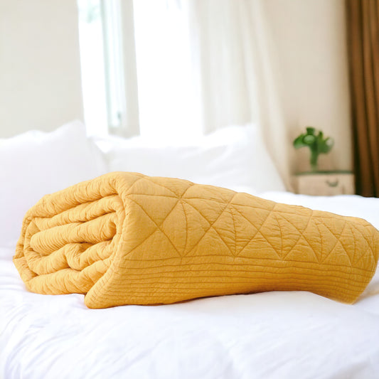 MUSTARD cotton Quilt, Sizes available