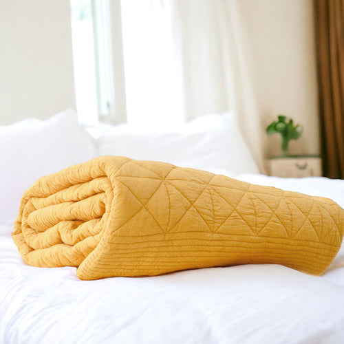 MUSTARD cotton Quilt, Sizes available