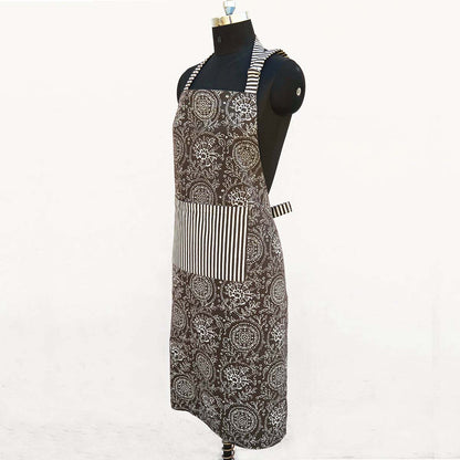 Brown apron, kalamkari print, 27X35 inches