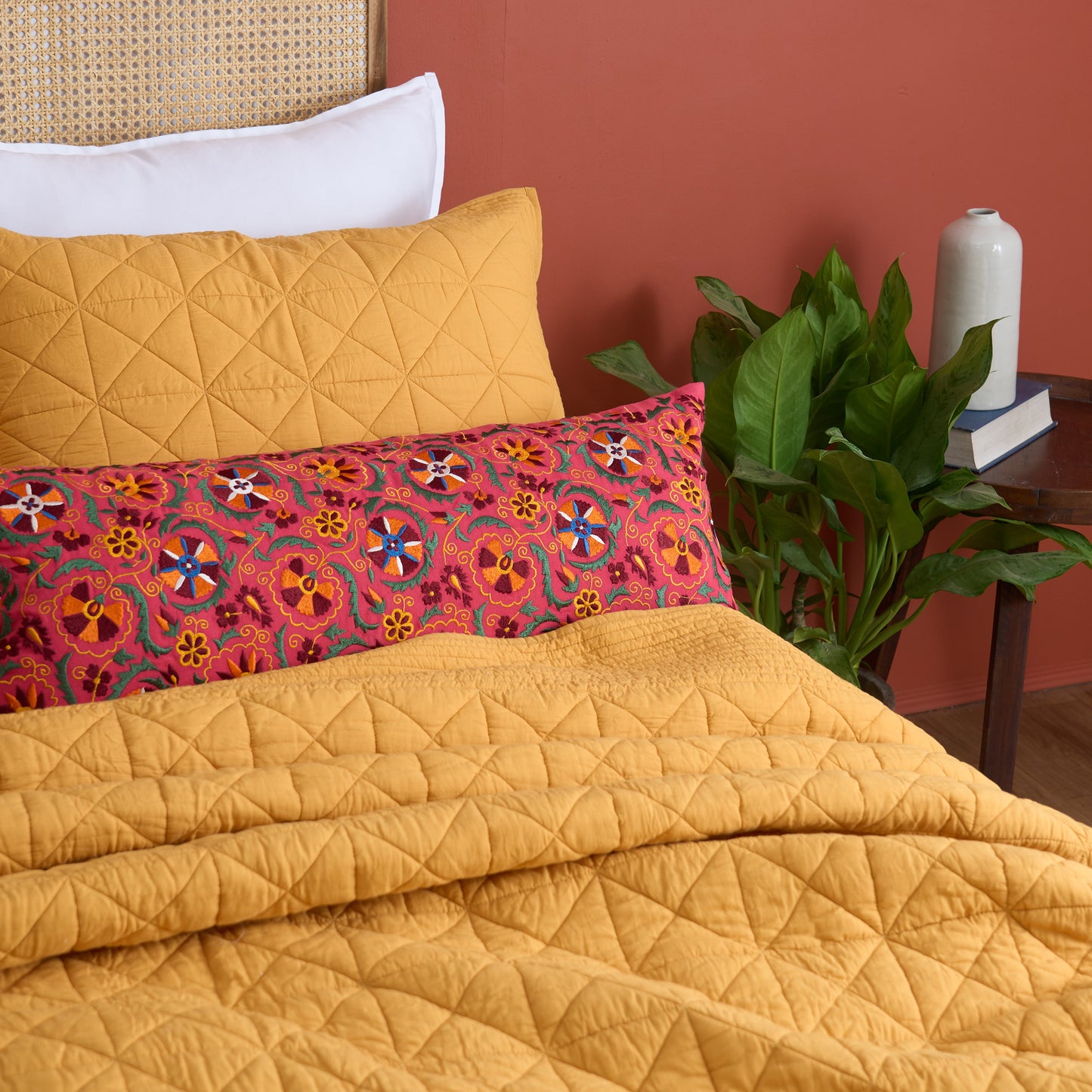 MUSTARD cotton Quilted - sets, quilts and pillow cases, Sizes available