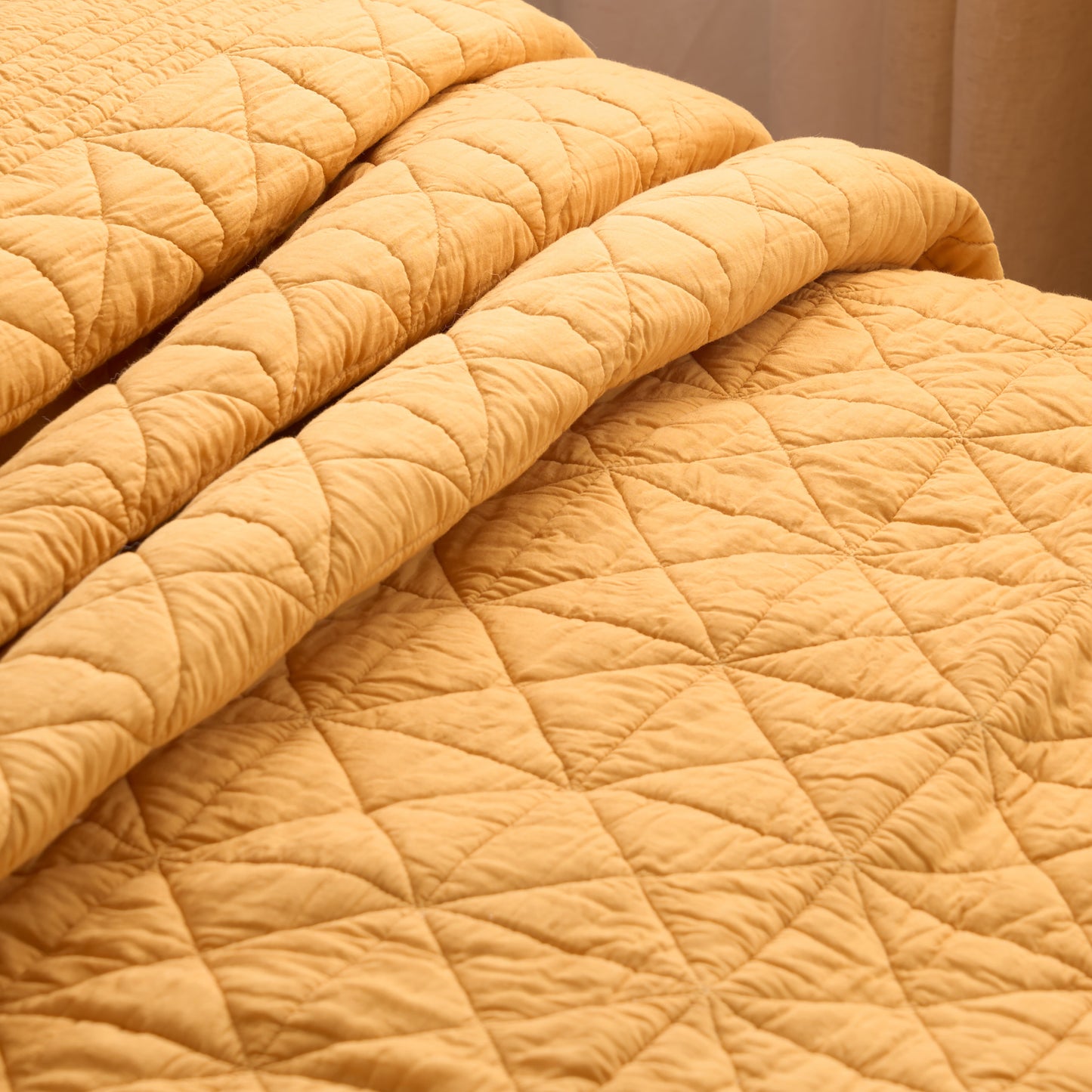 MUSTARD cotton Quilted - sets, quilts and pillow cases, Sizes available