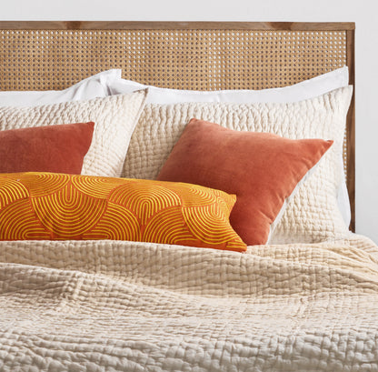 Sandstone Kantha Quilted Throw | Hand Quilted Cotton Voile | Single, Queen & King Sizes