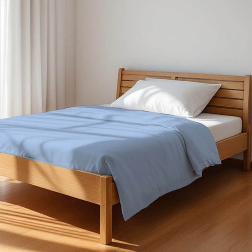 DENIM BLUE - Solid colour soft Cotton three layer dohar, sizes available