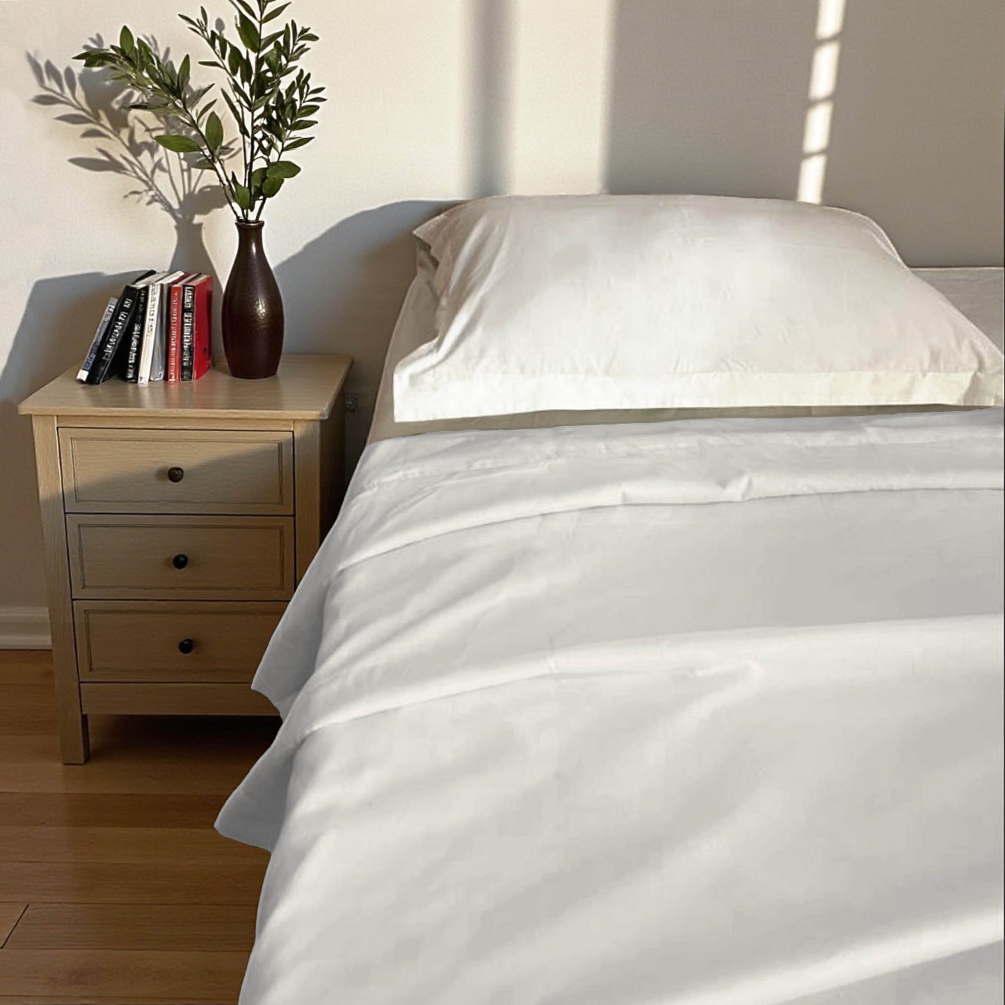 WHITE - Solid colour soft Cotton three layer dohar, sizes available