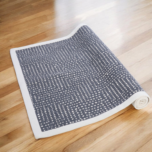 MODERN RETRO - Grey Cotton rug, Dot print, 100% cotton, rugs, sizes available