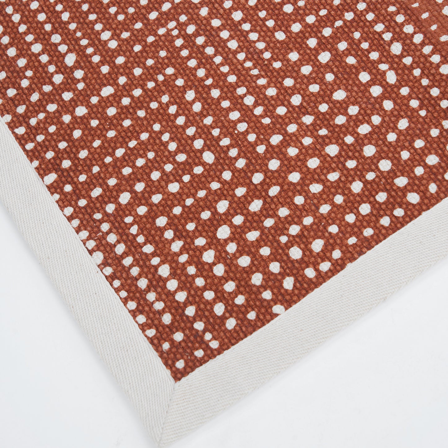 MODERN RETRO - Rust Cotton rug, Dot print, 100% cotton, rugs, sizes available