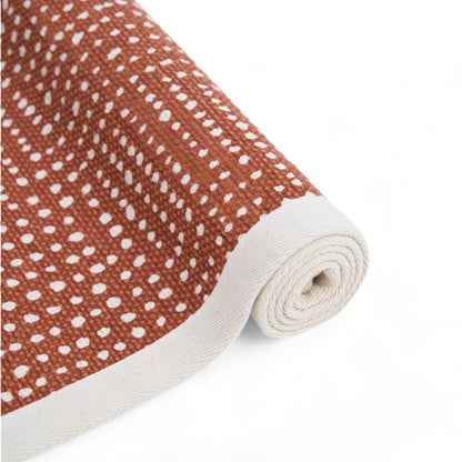 MODERN RETRO - Rust Cotton rug, Dot print, 100% cotton, rugs, sizes available