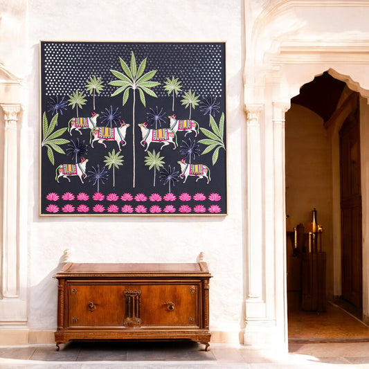 PICHWAI Textile WALL ART, 48X48 inches