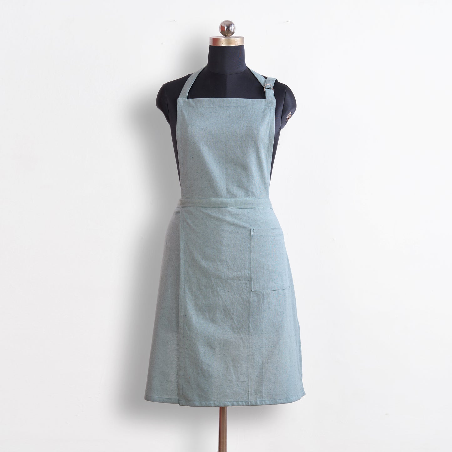 AMOUR APRON - Solid Duck egg linen fabric, size 27"X 35"