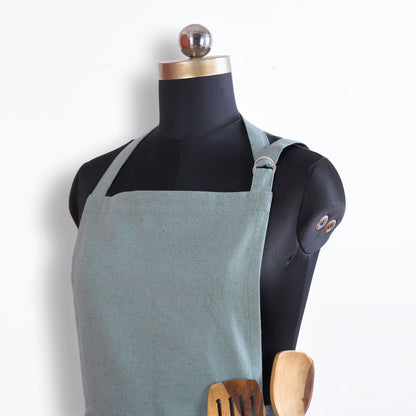 AMOUR APRON - Solid Duck egg linen fabric, size 27"X 35"