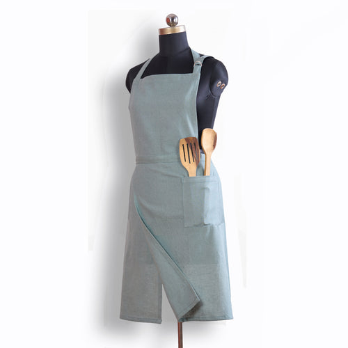 AMOUR APRON - Solid Duck egg linen fabric, size 27