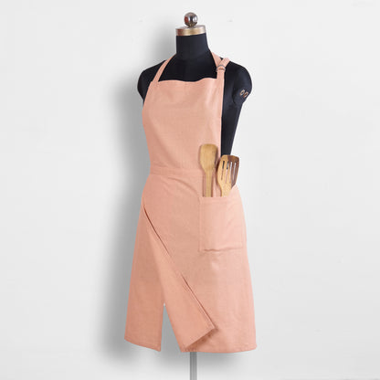 AMOUR APRON - Solid Blush linen fabric, size 27"X 35"