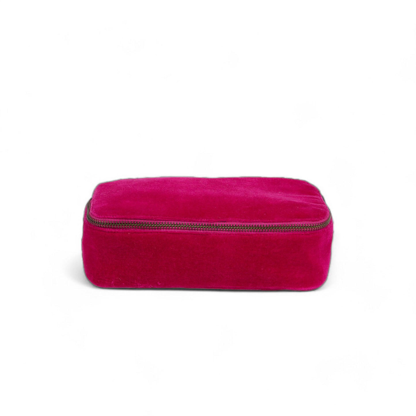 Set of 2 nesting boxes in Fuschia colour velvet - travel accessory