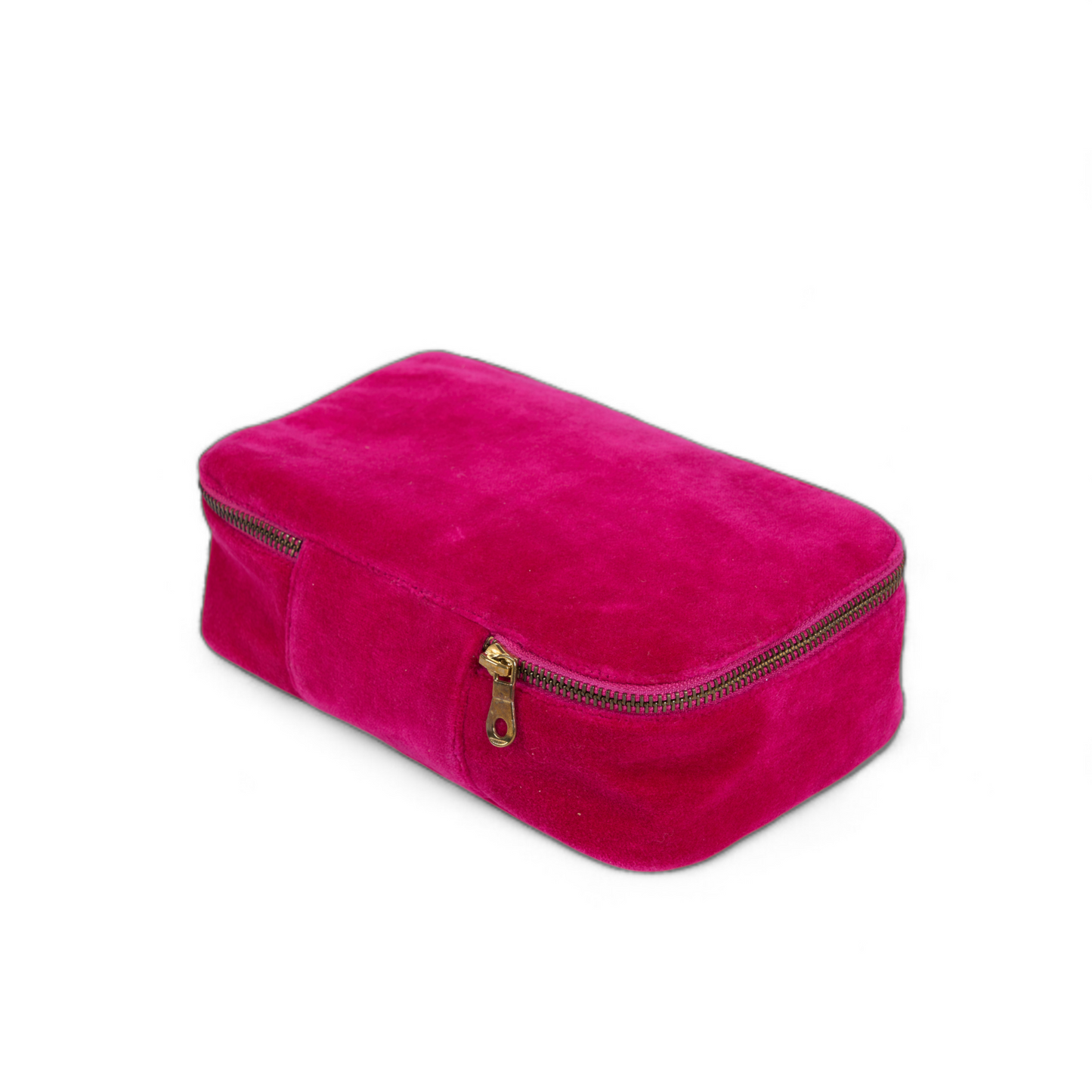 Set of 2 nesting boxes in Fuschia colour velvet - travel accessory